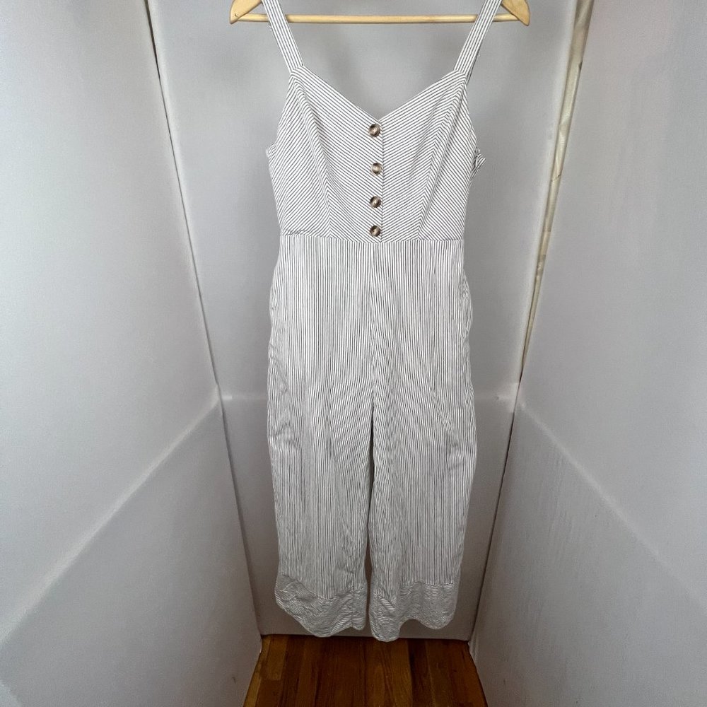 Lulu's Striped Button-Front Jumpsuit - Picture 5 of 16
